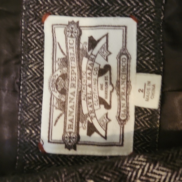 Banana Republic Brown Herringbone Womens Blazer - size 2 - Picture 2 of 5